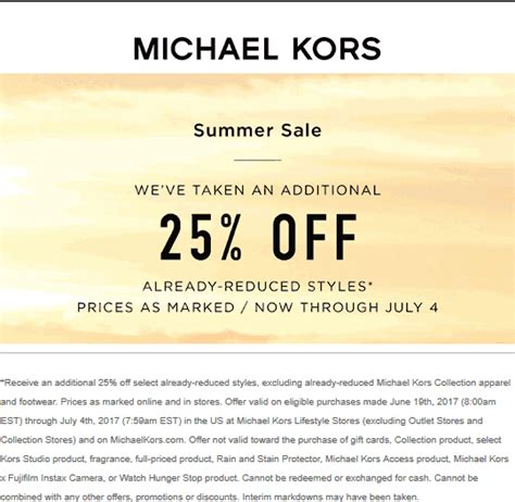 promo code michael kors|michael kors 25 off code.